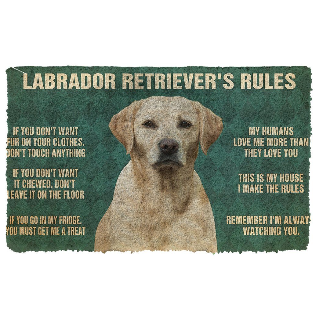 Gearhuman 3D My Labrador Retriever's Rules Doormat GK280137 Doormat Doormat S(15,8''x23,6'')