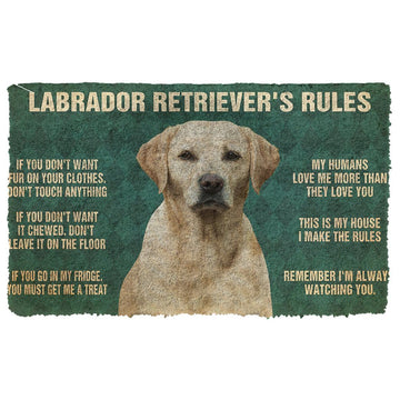 Gearhuman 3D My Labrador Retriever's Rules Doormat GK280137 Doormat Doormat S(15,8''x23,6'')