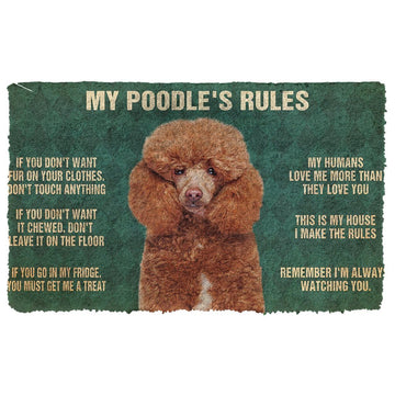 Gearhuman 3D My Poodle's Rules Doormat GK280135 Doormat Doormat S(15,8''x23,6'')
