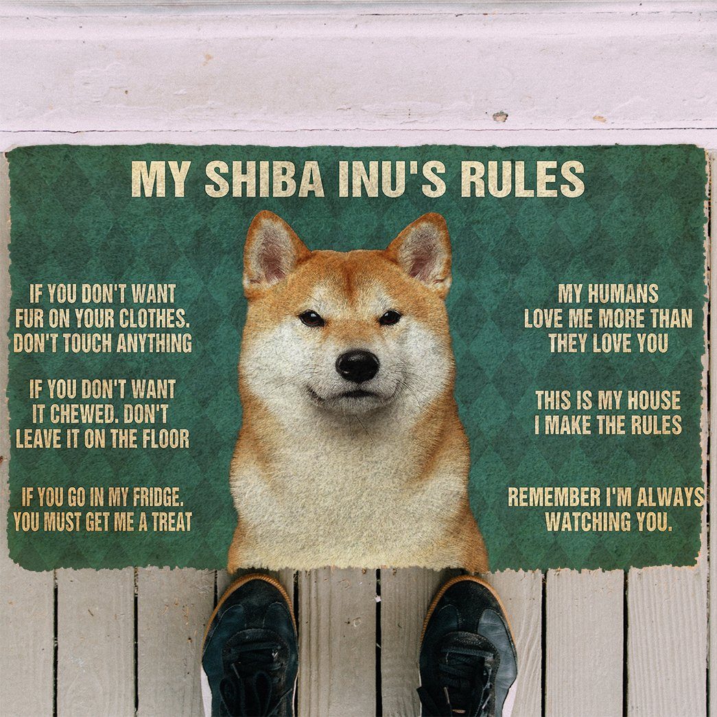 Gearhuman 3D My Shiba Inu's Rules Doormat GK280140 Doormat