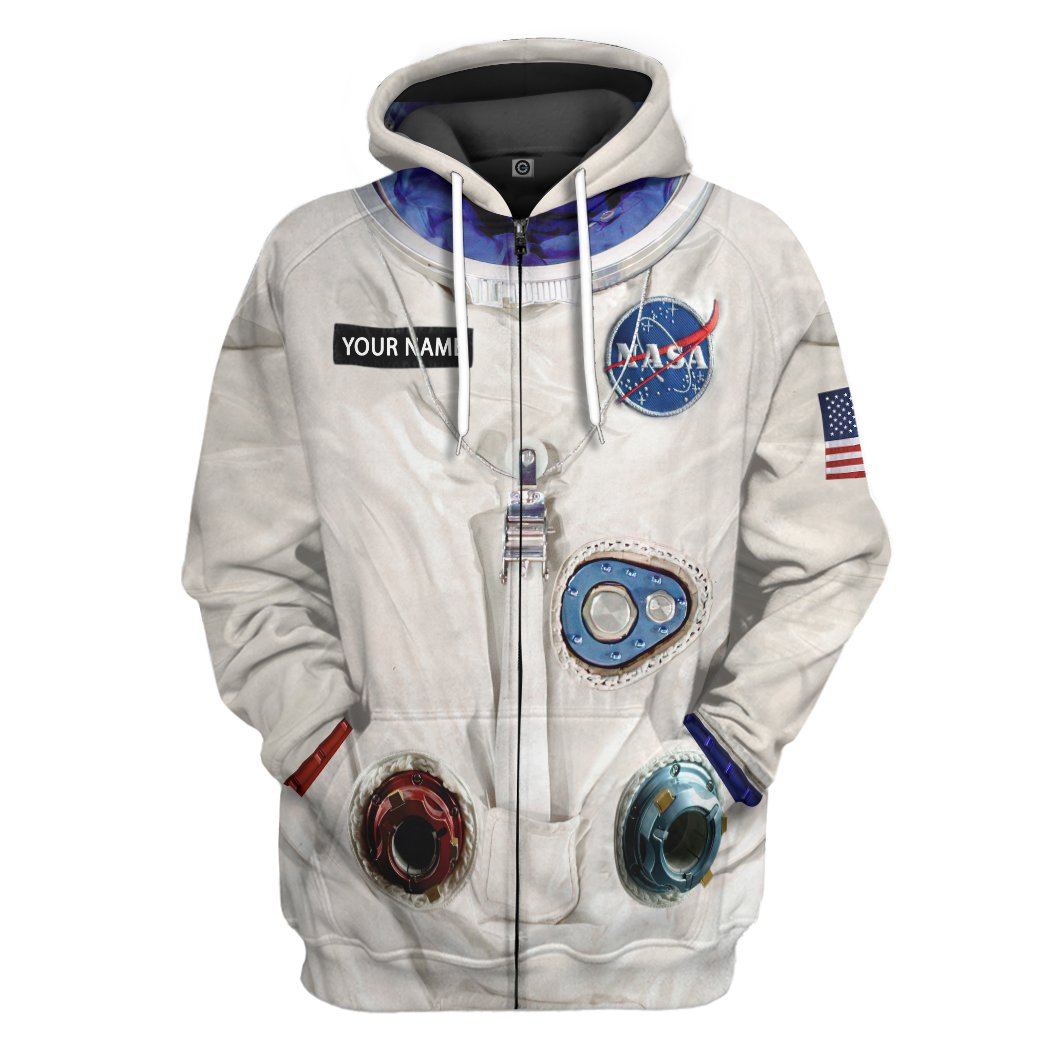 Gearhuman 3D NA Armstrong Space Suit Custom Name Tshirt Hoodie Apparel GV140910 3D Apparel Zip Hoodie S 