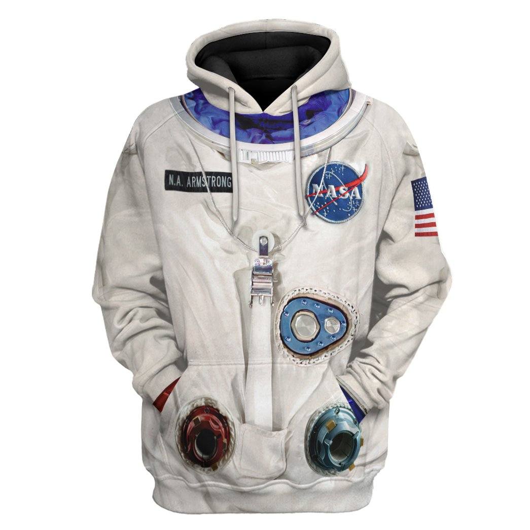 Gearhuman 3D NA Armstrong Space Suit Custom Tshirt Hoodie Apparel GV14095 3D Apparel Hoodie S 