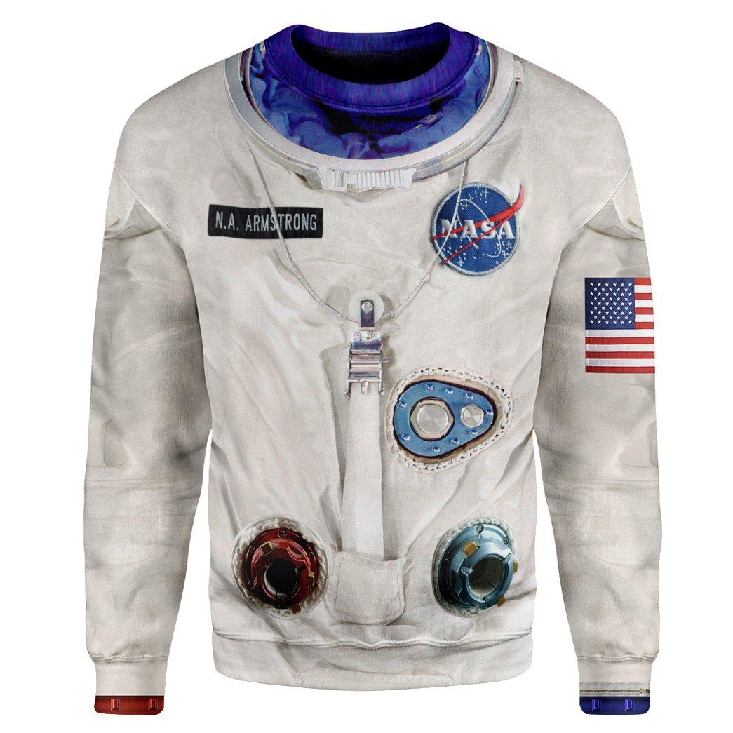 Gearhuman 3D NA Armstrong Space Suit Custom Tshirt Hoodie Apparel GV14095 3D Apparel Long Sleeve S 