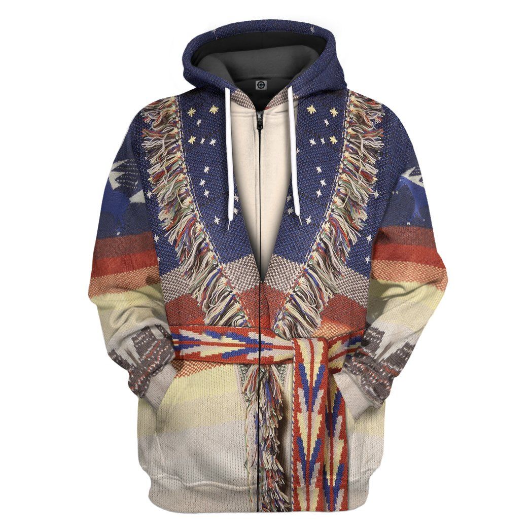 Gearhuman 3D Native American Flag Tshirt Hoodie Apparel GB11034 3D Apparel Zip Hoodie S