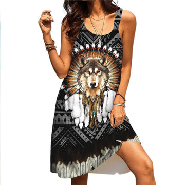 Gearhuman 3D Native American Sleeveless Beach Dress