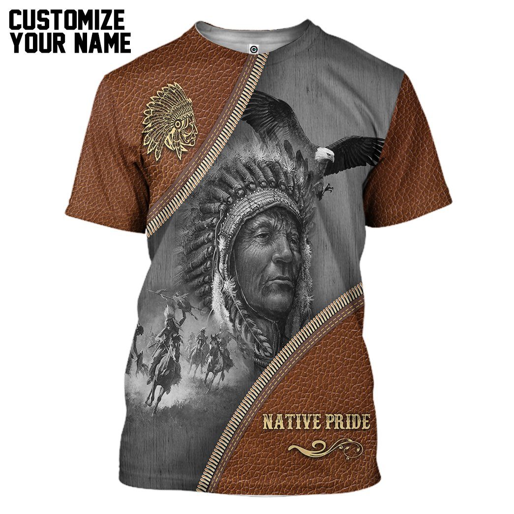 Gearhuman 3D Native Pride Leather Custom Name Tshirt Hoodie Apparel GB11031 3D Apparel T-Shirt S