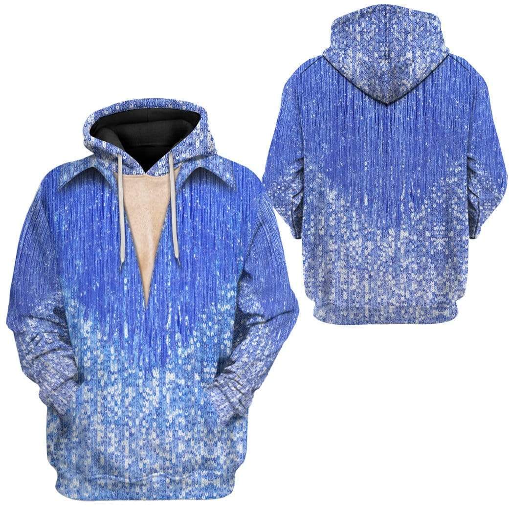 Gearhuman 3D Neil Diamond Blue Suit Custom Hoodie Apparel GV14085 3D Custom Fleece Hoodies 