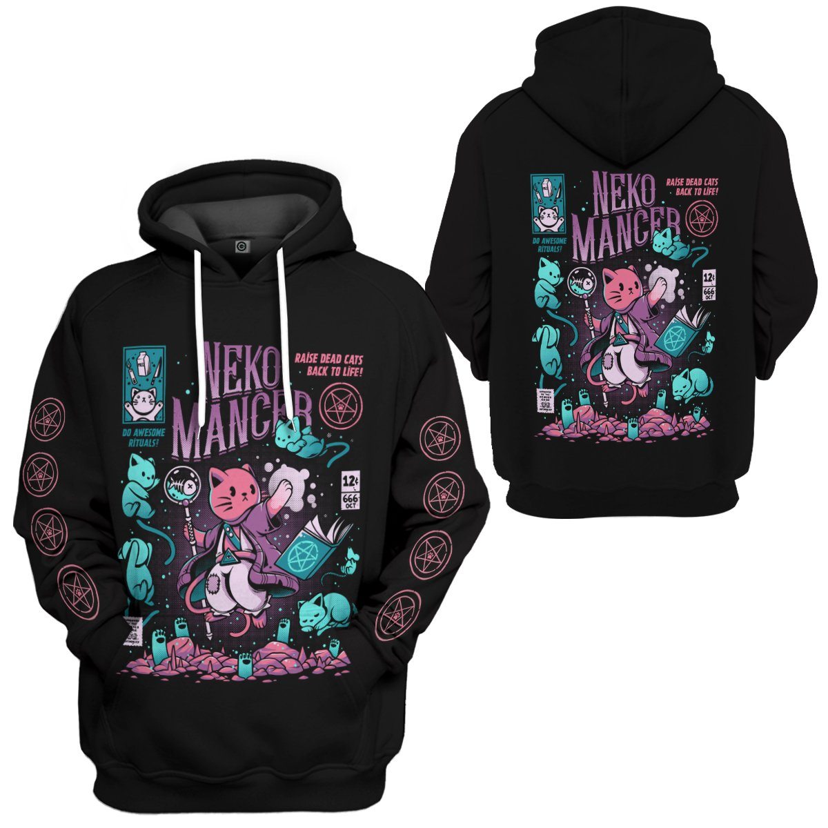 Gearhumans 3D Nekomancer Custom Hoodie Apparel