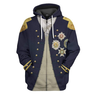 Gearhumans 3D Nelson Uniform as worn at Trafalgar Napoleonic Wars British Navy Custom Hoodie Apparel