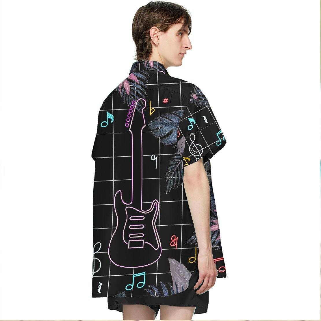 Gearhuman 3D Neon Electric Guitar Hawaii Shirt ZK0405211 Hawai Shirt 