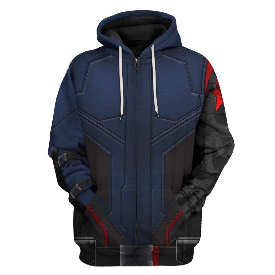 Gearhuman 3D New Winter soldier Custom Tshirt Hoodie Apparel CU111210 3D Apparel Zip Hoodie S 