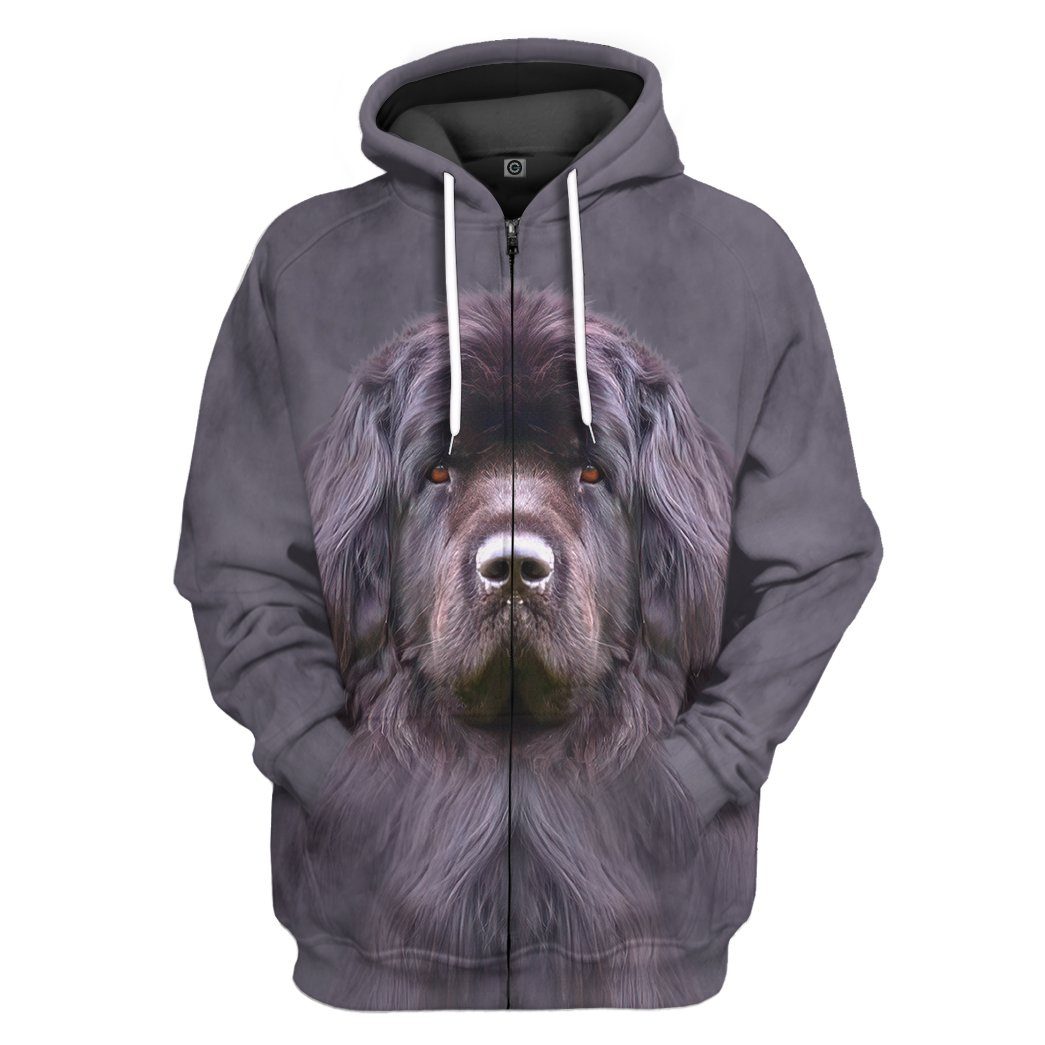 Gearhuman 3D Newfoundland Dog Tshirt Hoodie Apparel GV05033 3D Apparel Zip Hoodie S