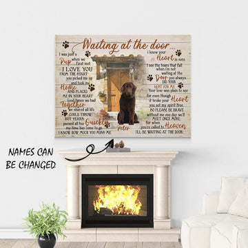 Gearhumans 3D Newfoundland Waiting At The Door Custom Name Canvas