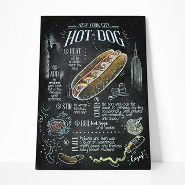 Gearhumans 3D NewYork City Hot Dog Recipe Canvas