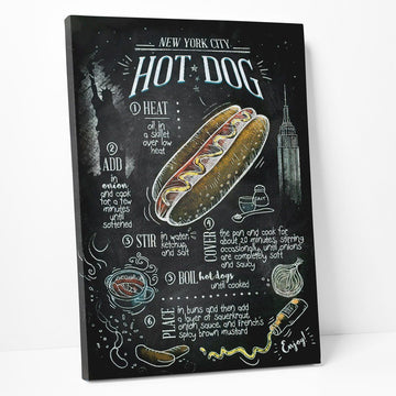 Gearhumans 3D NewYork City Hot Dog Recipe Canvas