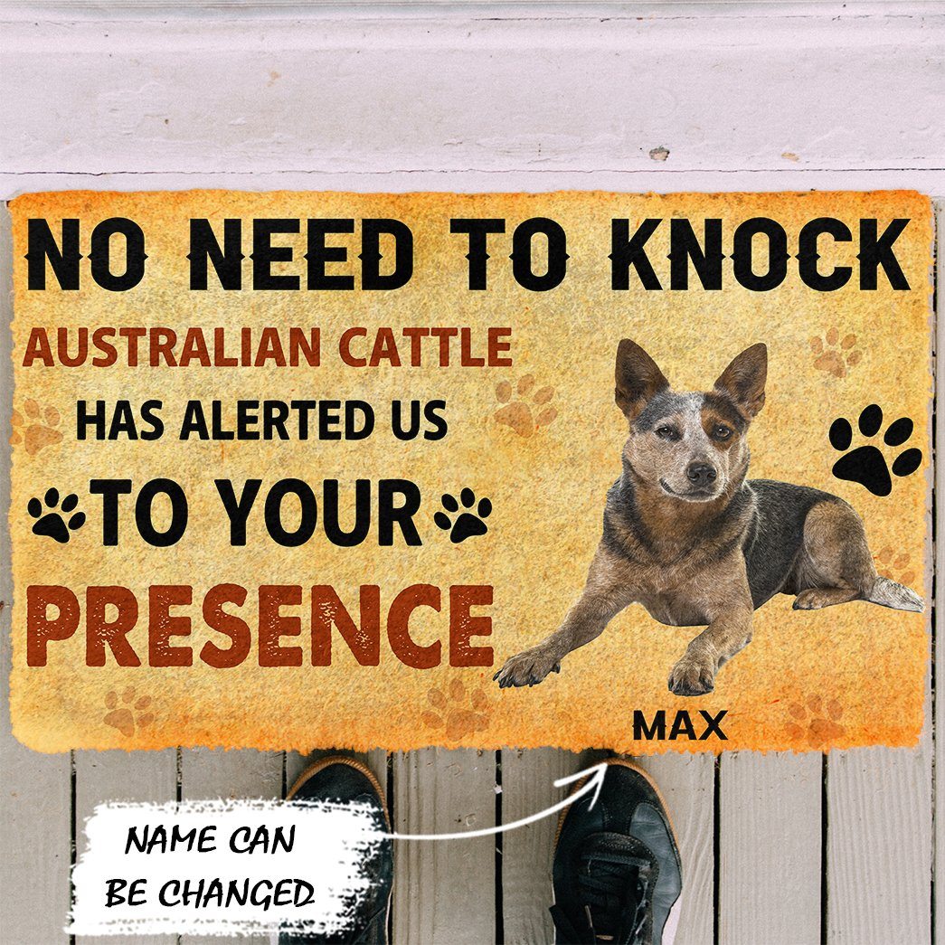 Gearhuman 3D No Need To Knock Australian Cattle Dog Custom Name Doormat GV270120 Doormat