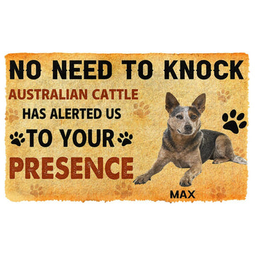 Gearhuman 3D No Need To Knock Australian Cattle Dog Custom Name Doormat GV270120 Doormat Doormat S(15,8''x23,6'')