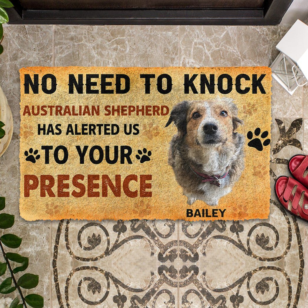 Gearhuman 3D No Need To Knock Australian Shepherd Doormat GV01022 Doormat
