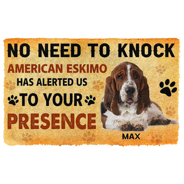 Gearhuman 3D No Need To Knock Basset Hound Dog Custom Name Doormat GV26013 Doormat Doormat S(15,8''x23,6'')