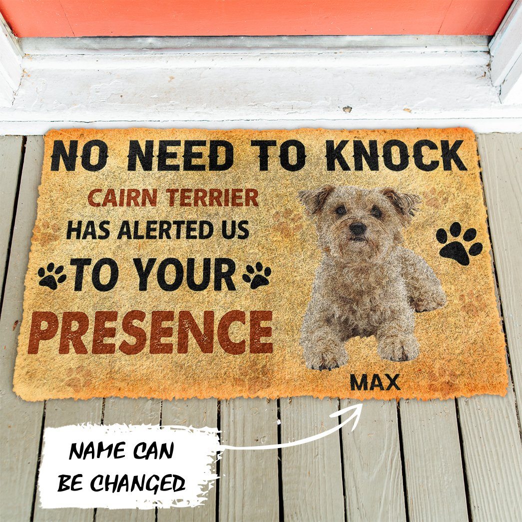 Gearhuman 3D No Need To Knock Cairn Terrier Dog Custom Name Doormat GV270118 Doormat