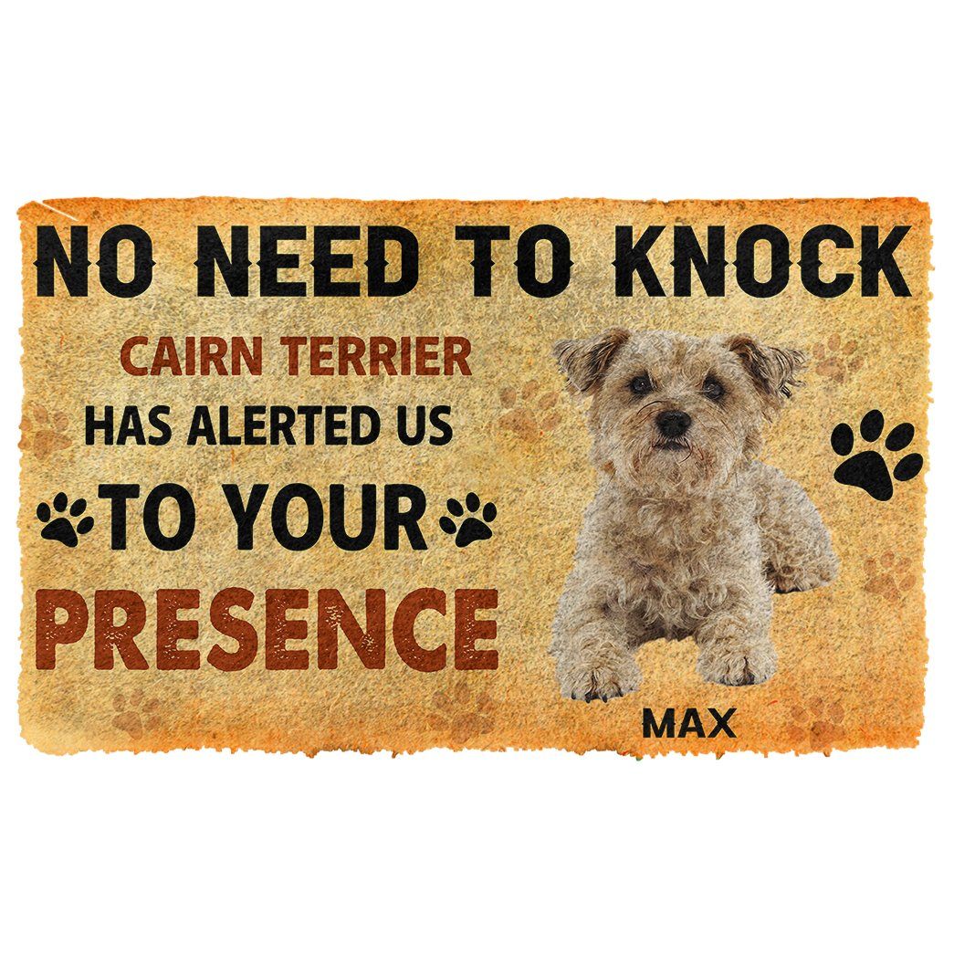 Gearhuman 3D No Need To Knock Cairn Terrier Dog Custom Name Doormat GV270118 Doormat Doormat S(15,8''x23,6'')