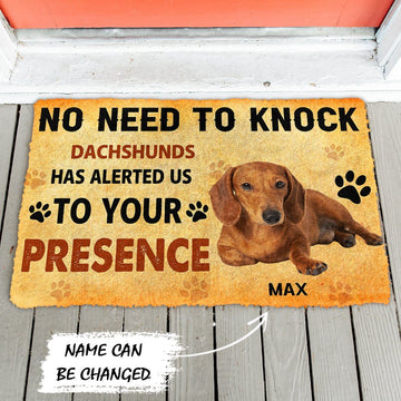Gearhuman 3D No Need To Knock Dachshunds Dog Custom Name Doormat GV270115 Doormat