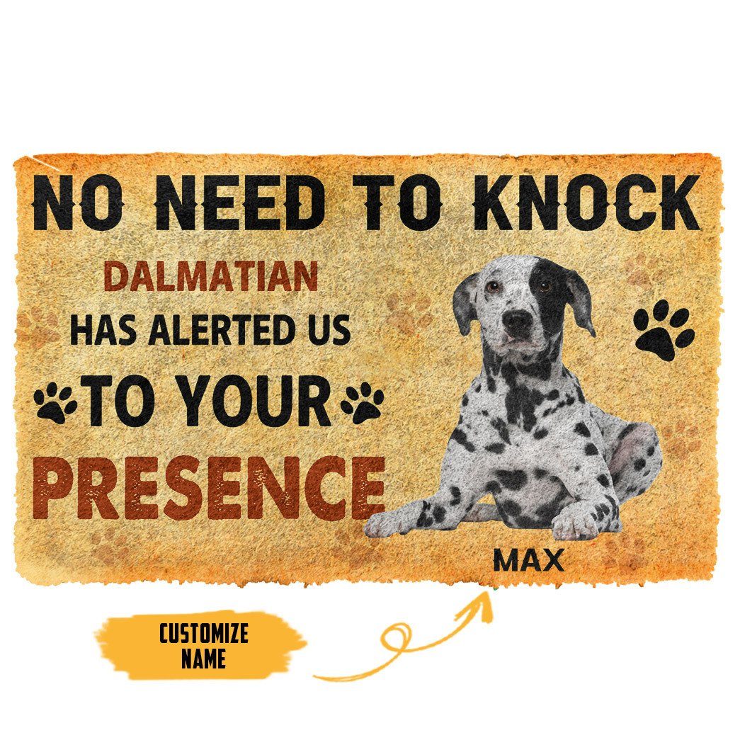 Gearhuman 3D No Need To Knock Dalmatian Dog Custom Name Doormat GV280110 Doormat