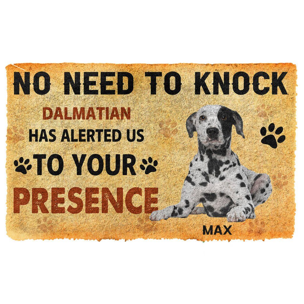 Gearhuman 3D No Need To Knock Dalmatian Dog Custom Name Doormat GV280110 Doormat Doormat S(15,8''x23,6'')
