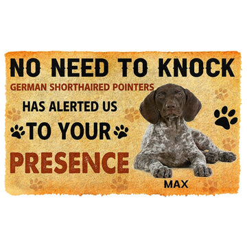Gearhuman 3D No Need To Knock German Shorthaired Pointers Dog Custom Name Doormat GV26014 Doormat Doormat S(15,8''x23,6'')