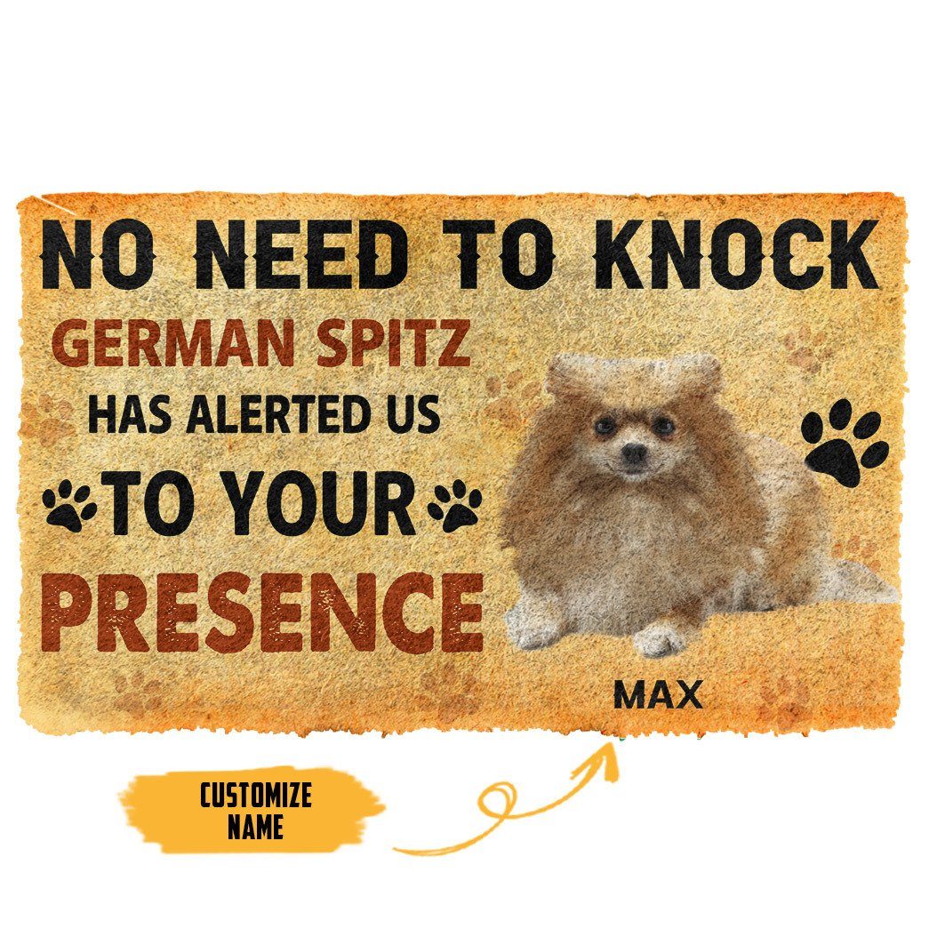 Gearhuman 3D No Need To Knock German Spitz Dog Custom Name Doormat GV280115 Doormat