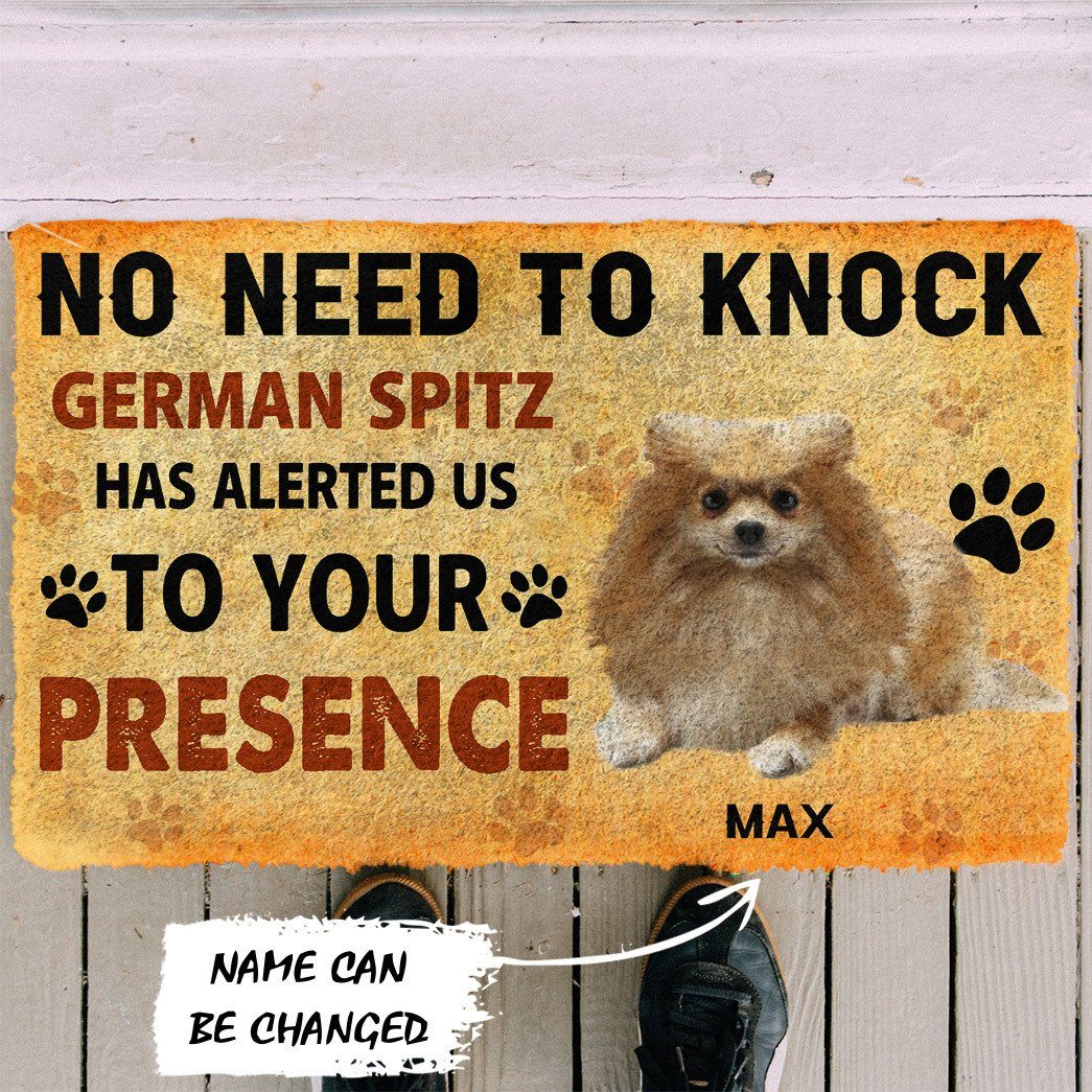 Gearhuman 3D No Need To Knock German Spitz Dog Custom Name Doormat GV280115 Doormat
