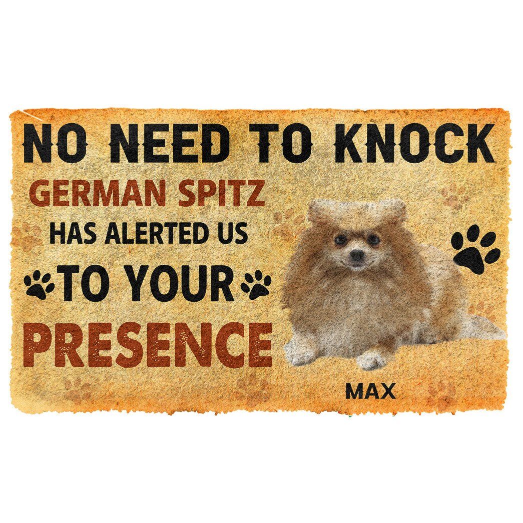 Gearhuman 3D No Need To Knock German Spitz Dog Custom Name Doormat GV280115 Doormat Doormat S(15,8''x23,6'')