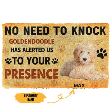 Gearhuman 3D No Need To Knock Goldendoodle Dog Custom Name Doormat GV280112 Doormat