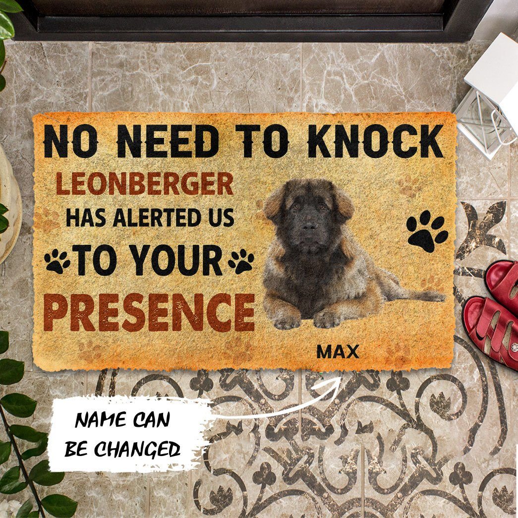 Gearhuman 3D No Need To Knock Leonberger Dog Custom Name Doormat GV280116 Doormat
