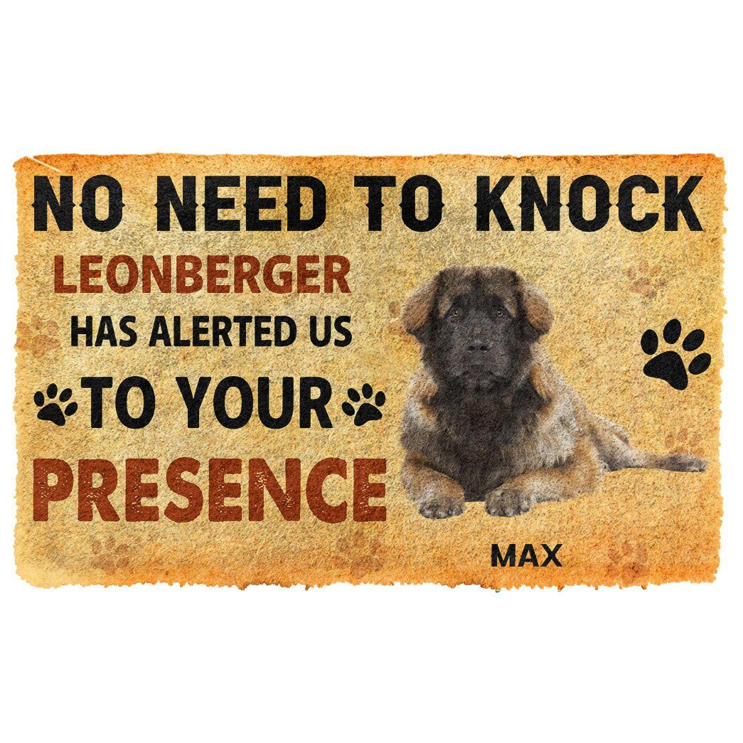 Gearhuman 3D No Need To Knock Leonberger Dog Custom Name Doormat GV280116 Doormat Doormat S(15,8''x23,6'')