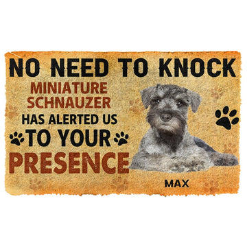 Gearhuman 3D No Need To Knock Miniature Schnauzer Dog Custom Name Doormat GV280121 Doormat Doormat S(15,8''x23,6'')