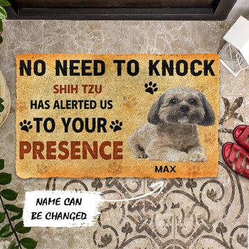 Gearhuman 3D No Need To Knock Shih Tzu Dog Custom Name Doormat GV28018 Doormat