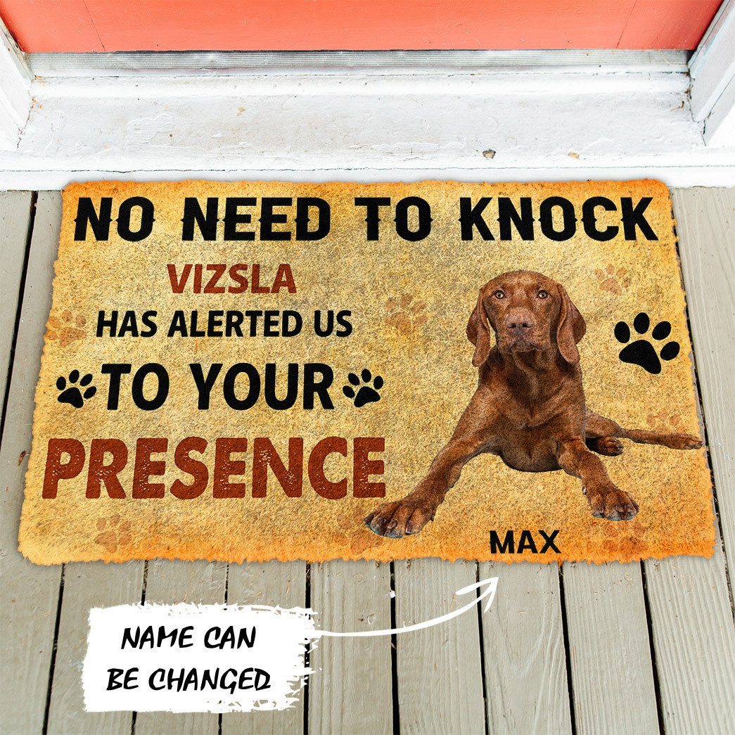 Gearhuman 3D No Need To Knock Vizsla Dog Custom Name Doormat GV28019 Doormat