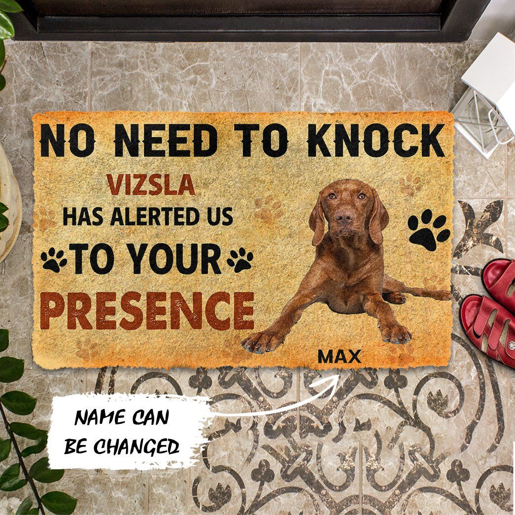 Gearhuman 3D No Need To Knock Vizsla Dog Custom Name Doormat GV28019 Doormat
