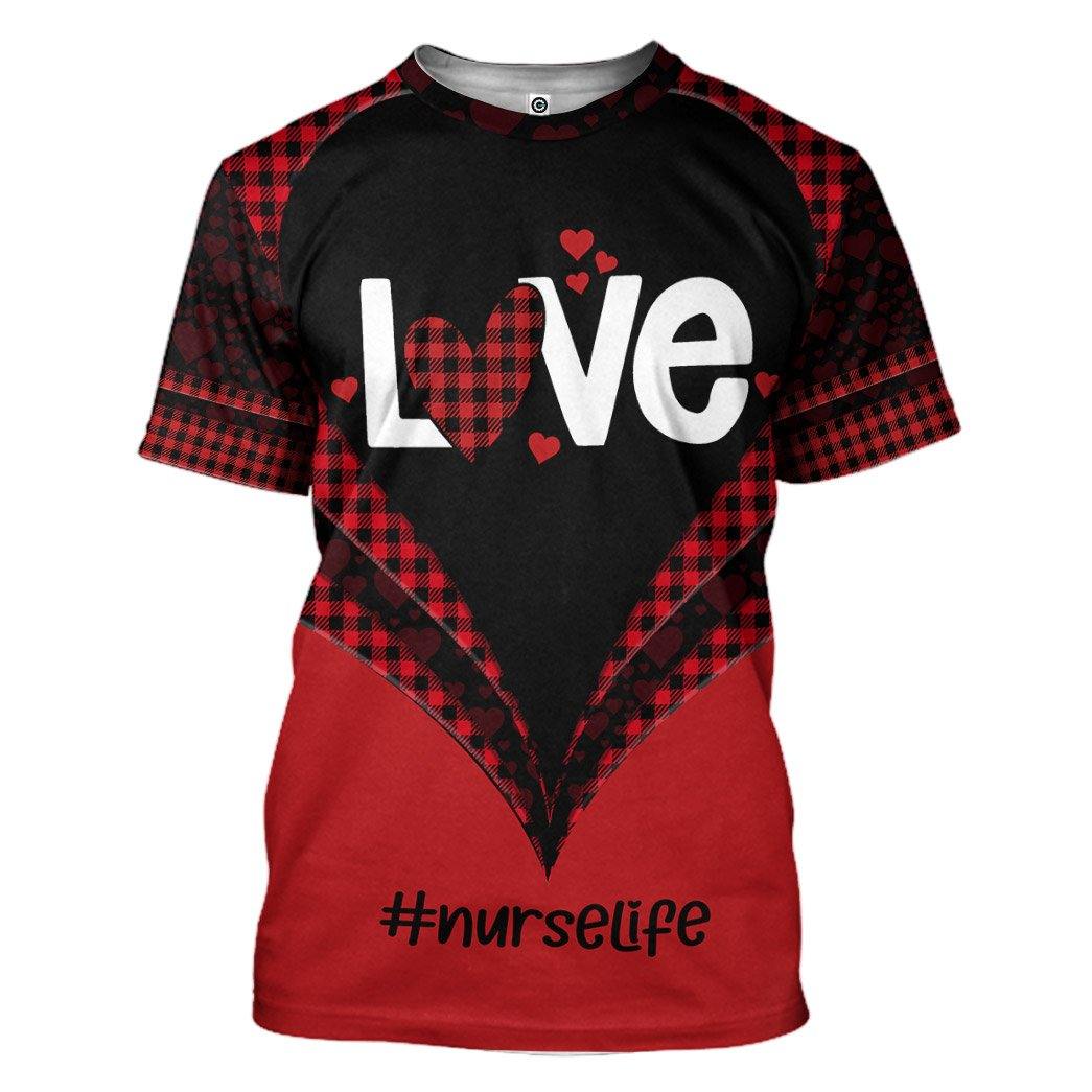 Gearhuman 3D Nurse Life Valentine Custom Tshirt Hoodie Apparel GV140110 3D Apparel T-Shirt S 