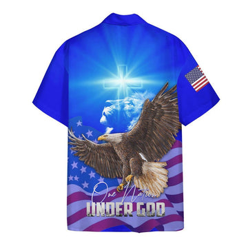 Gearhuman 3D One Nation Under God Hawaii Shirt ZK1106216 Short Sleeve Shirt 