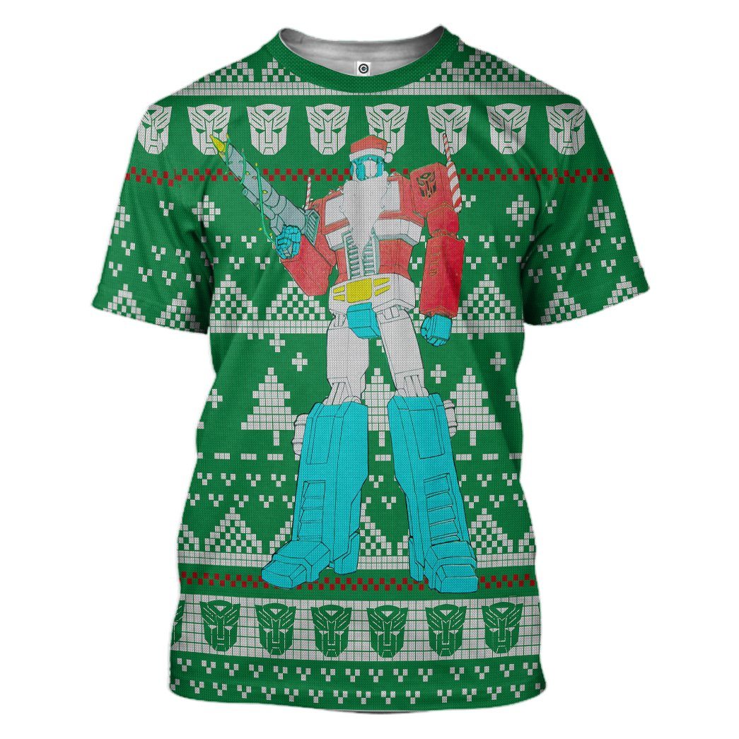 Gearhuman 3D Optimus Prime Ugly Christmas Sweater Custom Tshirt Hoodie Apparel GV291024 3D Apparel T-Shirt S 