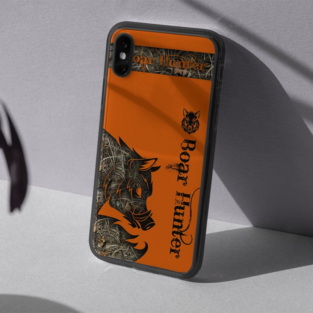 Gearhuman 3D Orange Boar Hunter Custom Phone Case GV091110 Glass Phone Case 
