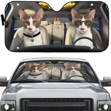 Gearhumans 3D Oriental Shorthair Cat Auto Car Sunshade