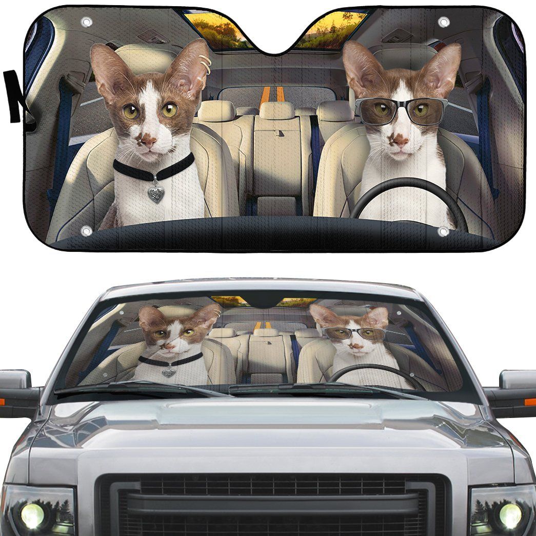 Gearhuman 3D Oriental Shorthair Cat Auto Car Sunshade GV03032 Auto Sunshade
