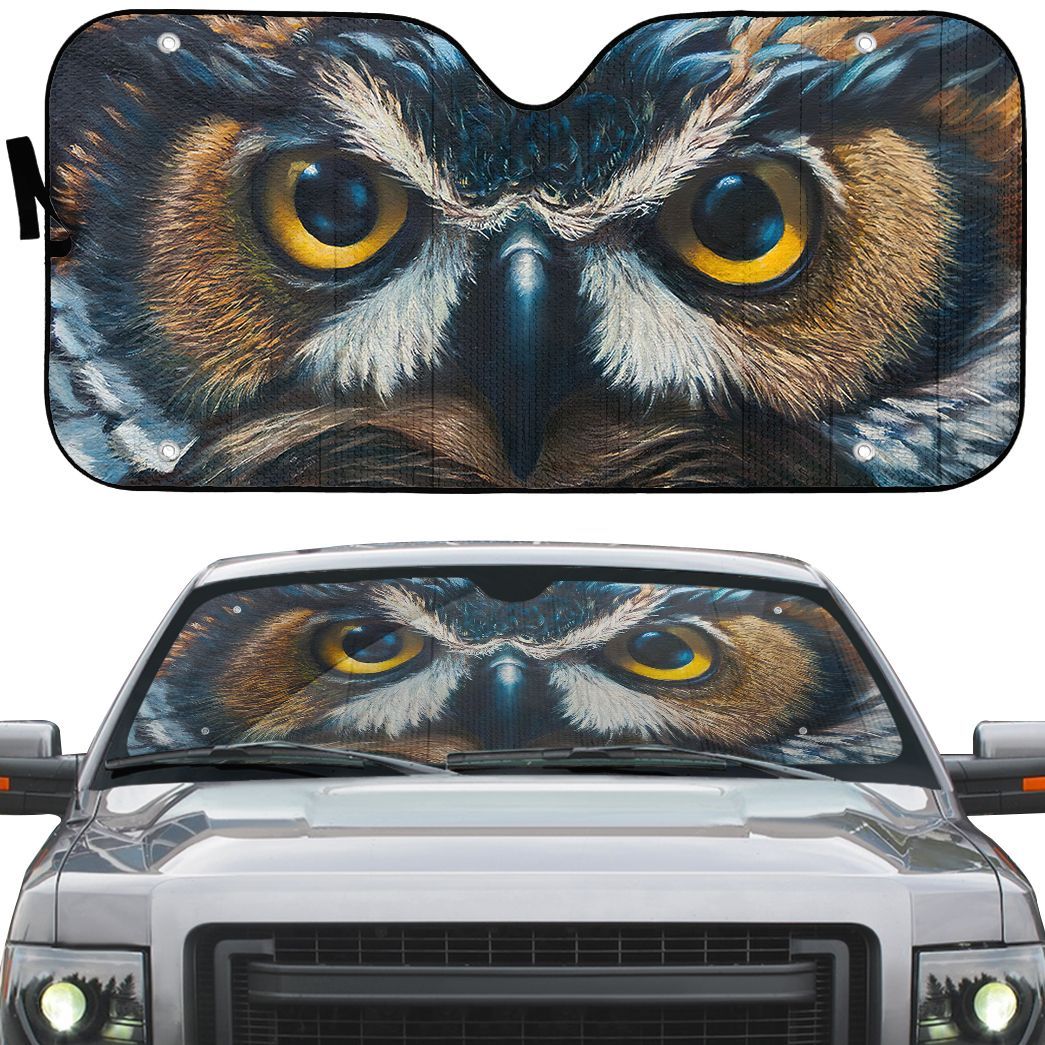 Gearhuman 3D Owl Eyes Car Sunshade ZK3006215 Auto Sunshade 