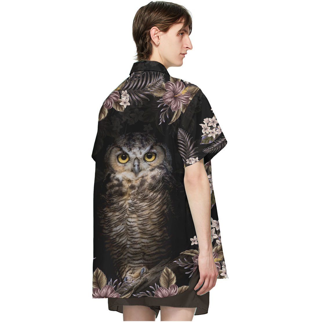 Gearhuman 3D Owl Flower Hawaii Shirt ZK1606212 Short Sleeve Shirt 