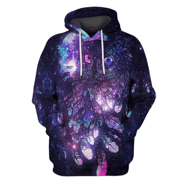 Gearhuman 3d Owl Galaxy Hoodies - T-Shirt Apparel HP101118 3D Custom Fleece Hoodies Hoodie S 