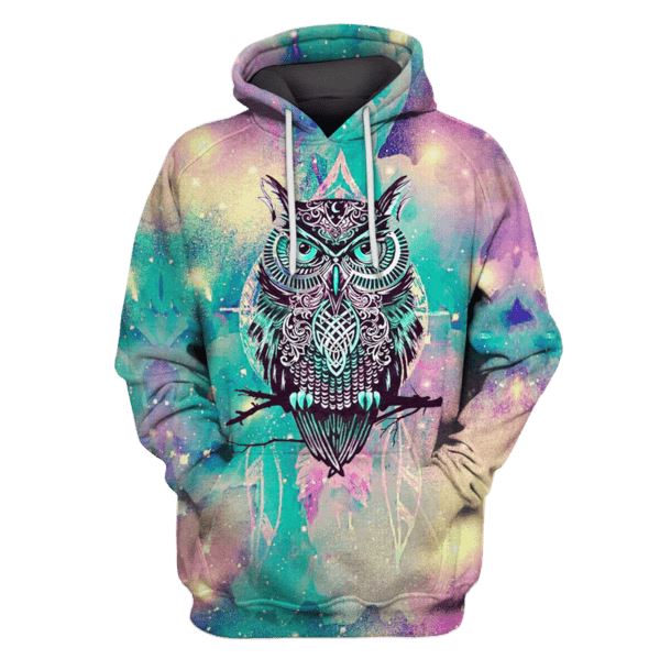 Gearhuman 3d Owl Hoodies - T-Shirt Apparel HP101116 3D Custom Fleece Hoodies Hoodie S 