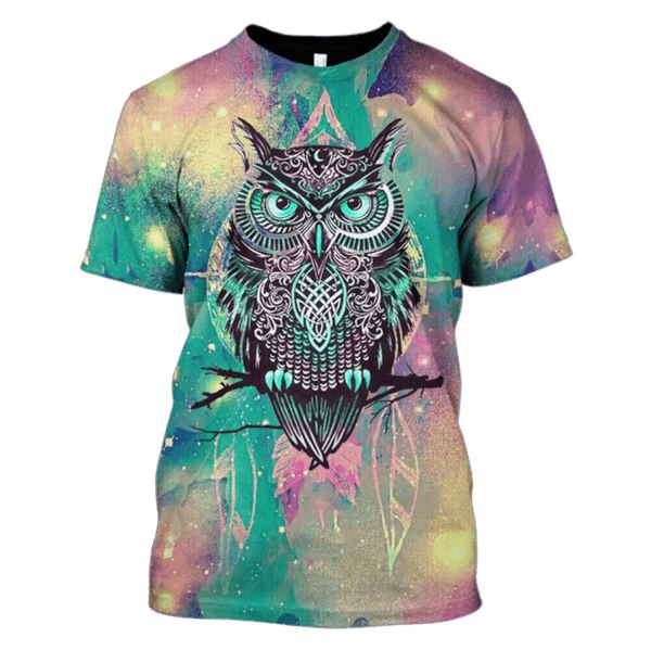 Gearhuman 3d Owl Hoodies - T-Shirt Apparel HP101116 3D Custom Fleece Hoodies T-Shirt S 